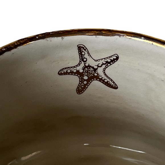 Sea Shells Genuine Gold with Unscented Soy Candle Pottery - Picture 7 of 9